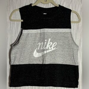 Nike Black and White Logo crop tank size small